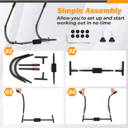 Magtræner metal med polstret hovedstøtte sammenklappelig grå 150 kg belastning