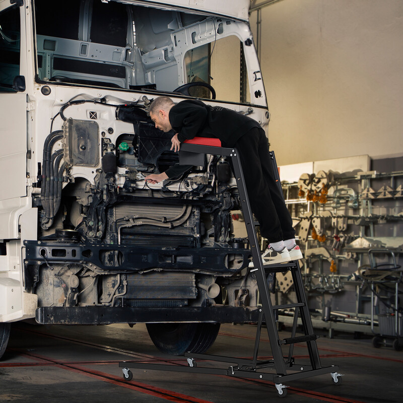 Arbejsbænk metal justerbar højde 120-182 cm vinkeljustering sammenklappelig køretøjsvedligehold