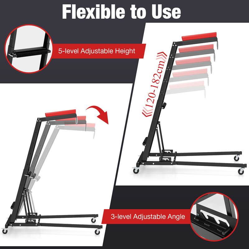 Arbejsbænk metal justerbar højde 120-182 cm vinkeljustering sammenklappelig køretøjsvedligehold