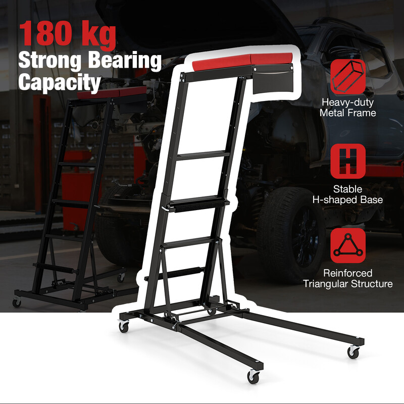 Arbejsbænk metal justerbar højde 120-182 cm vinkeljustering sammenklappelig køretøjsvedligehold