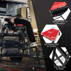 Arbejsbænk metal justerbar højde 120-182 cm vinkeljustering sammenklappelig køretøjsvedligehold