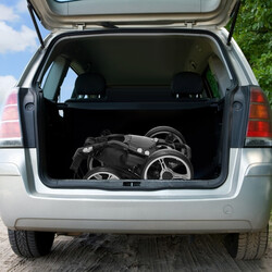 Golfvogn 4-hjuls aluminium grå justerbart håndtag opbevaringsrum 14 kg kapacitet