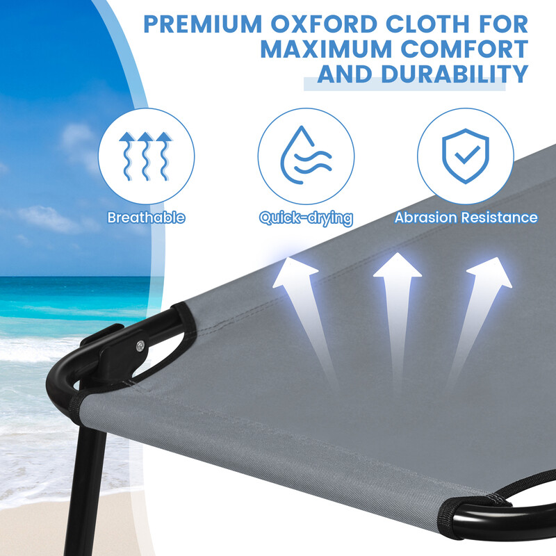 Sammenklappelig campingseng grå 150 kg bæreevne metalram Oxford-stof 190x56 cm