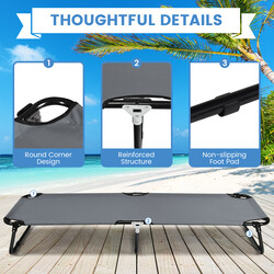 Sammenklappelig campingseng grå 150 kg bæreevne metalram Oxford-stof 190x56 cm