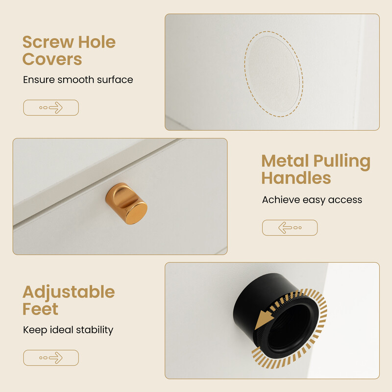 Hvid opbevaringsskab med 2 skuffer 4 rum tv op til 49 tommer