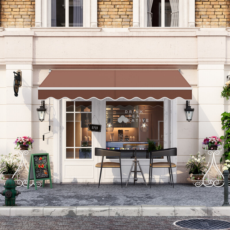 Balkonmarkise brun justerbar aluminiumsram 300x250 cm håndbetjening