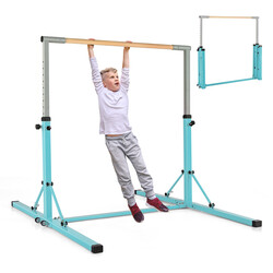 Gymnastikstang metal grøn justerbar 90-150 cm 100 kg indendørs