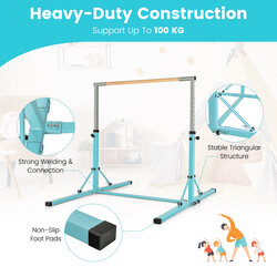 Gymnastikstang metal grøn justerbar 90-150 cm 100 kg indendørs