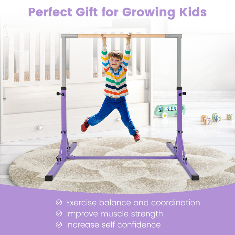 Gymnastikstang rustfri metal justerbar 90-150 cm indendørs maks 100 kg grøn