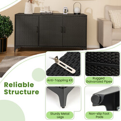 PE-rotting opbevaringsskab 318L brun med aftagelige hylder og døre