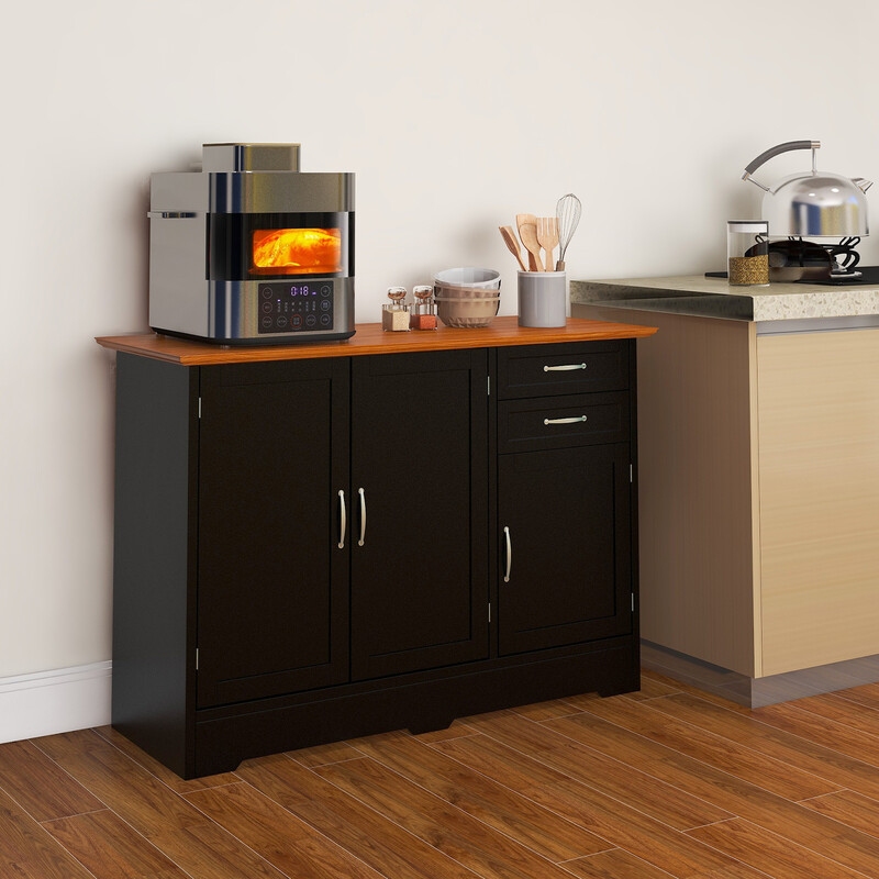 Køkkenskab hvid MDF 100x40x78 cm med justerbar hylde metalgreb og to skuffer