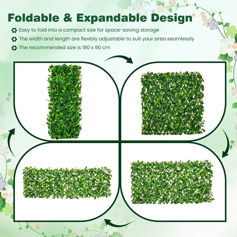 Udvideligt hegn af vide og PE 180 x 90 cm indendørs udendørs