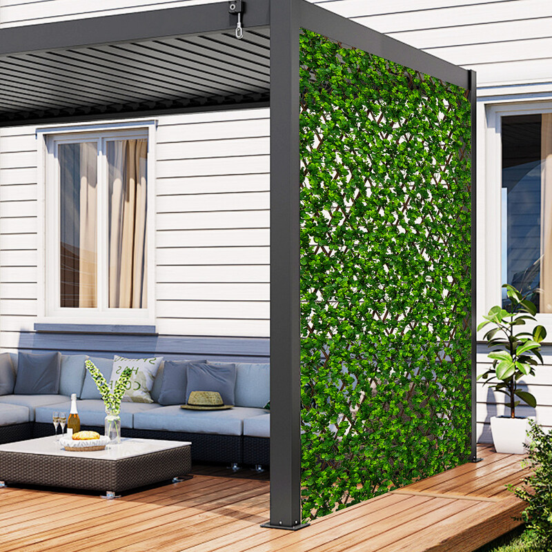 Uddragbart privatlivsskærm af vide og PE-blade 180 x 90 cm