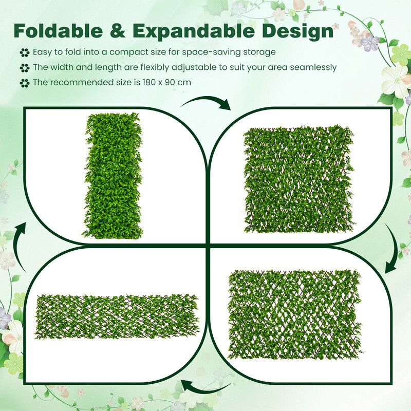 Uddragbart privatlivsskærm af vide og PE-blade 180 x 90 cm