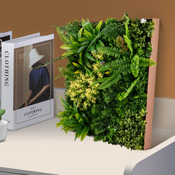 Kunstig plantevæg 2 stk firkantet PE 50x50 cm 3D