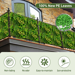 Kunstig plantevæg 2 stk firkantet PE 50x50 cm 3D