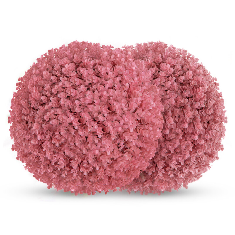 Kunstige topiary-bolde PE 44 cm rosa 2 stk UV-bestandig indendørs udendørs