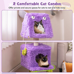 Katteklatretræ 48x48x111 cm tre niveauer med sisal og plysch lilla