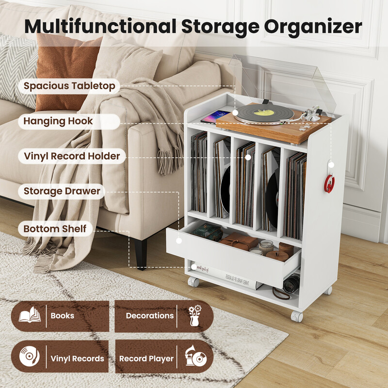 Vinylstativ hvid MDF 52x29