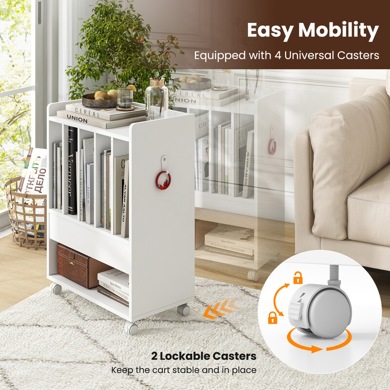 5x73 cm med skuffe hjul og 180 plader