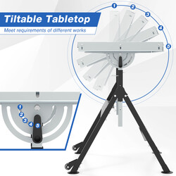 Svejsebord foldbart mobilt stål justerbar højde og hældning 180 kg