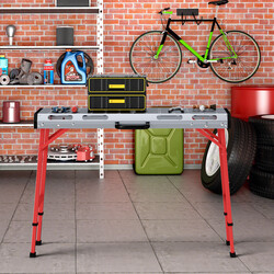 Svejsbord 450 kg bærekapacitet 107x62 cm galvaniseret justerbar højde sammenklappelig