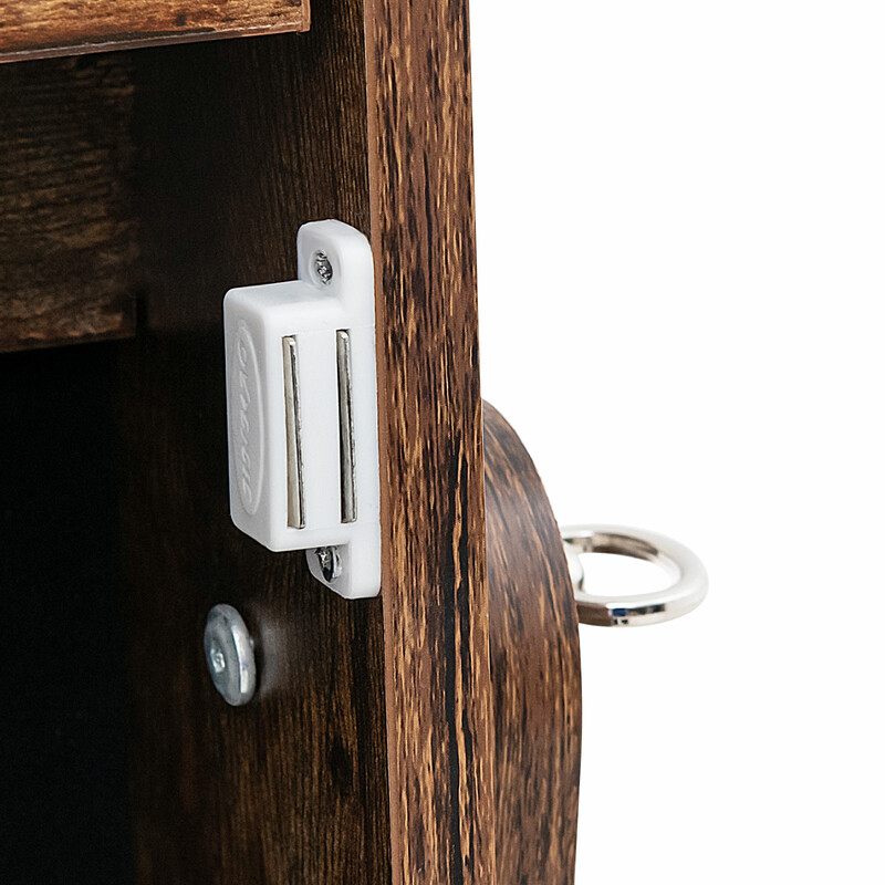 Smykkeskab MDF glas 41x36x159 cm med LED-belysning justerbar vinkel