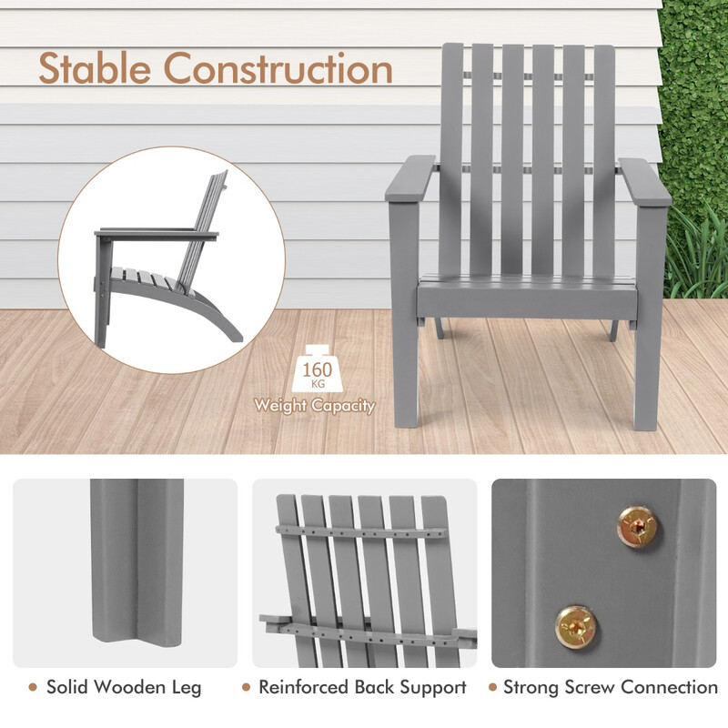 Adirondackstol akacietræ naturlig ergonomisk udendørs 69x73x85 cm 160 kg