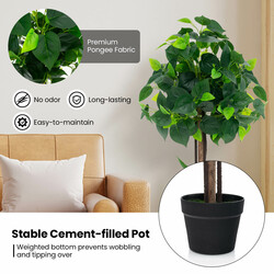 Kunstig hortensietræ med eukalyptustræstamme 114 cm høj potte 16 cm indendørs