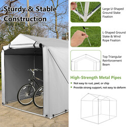 Udendørs skur mørkgrå 160x218x164 cm galvaniseret stål PE-beskyttelse