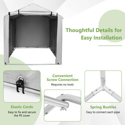 Udendørs skur mørkgrå 160x218x164 cm galvaniseret stål PE-beskyttelse