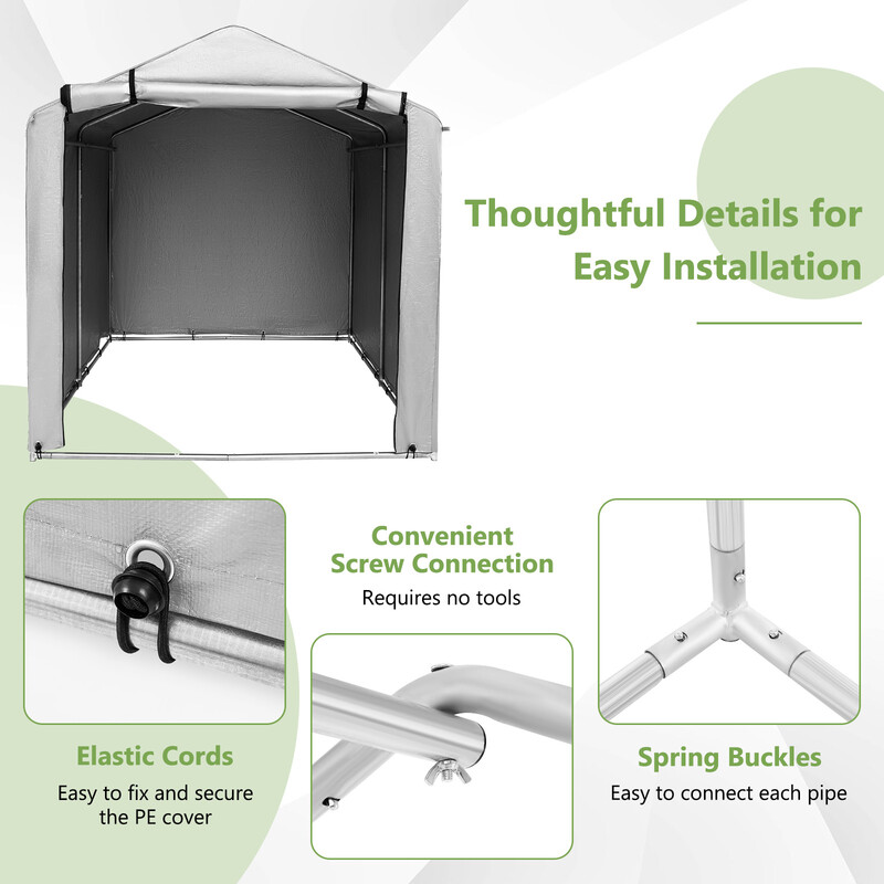 Udendørs skur mørkgrå 160x218x164 cm galvaniseret stål PE-beskyttelse