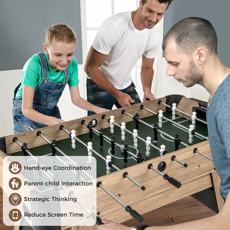 Fodboldbord MDF 137x68 cm med 2 bolde 26 spillere og pointtæller