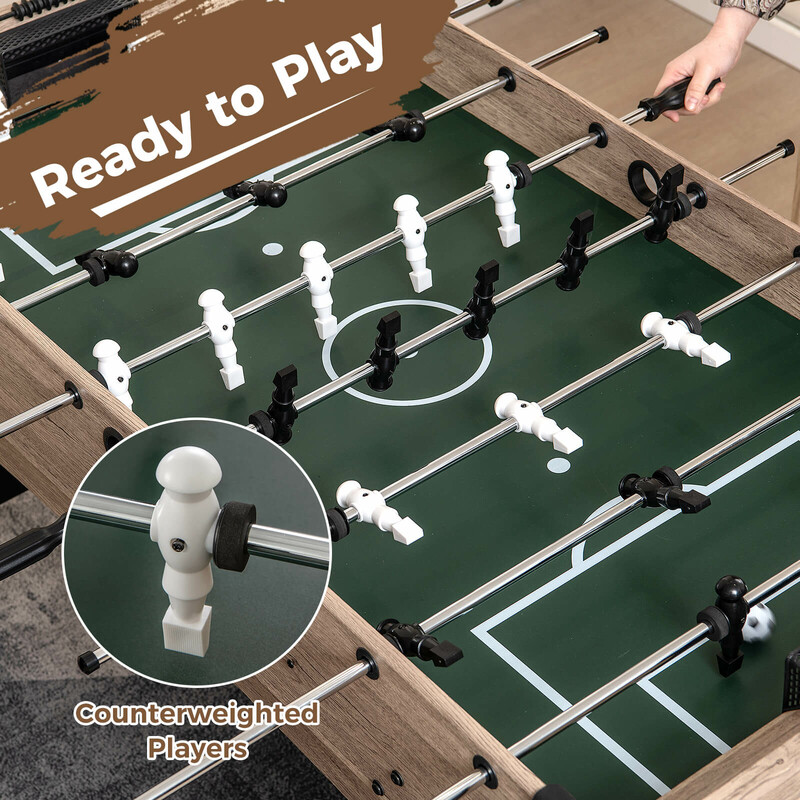 Fodboldbord MDF 137x68 cm med 2 bolde 26 spillere og pointtæller