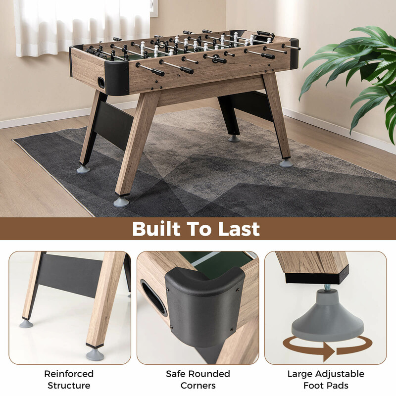 Fodboldbord MDF 137x68 cm med 2 bolde 26 spillere og pointtæller