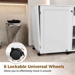 Sammenklappeligt 2-i-1 sy- og skrivebord med opbevaring hvid MDF 146x50x78 cm