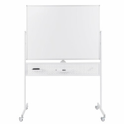 Mobil metal whiteboard 120x90 cm dobbelt side justerbar højde magnetisk