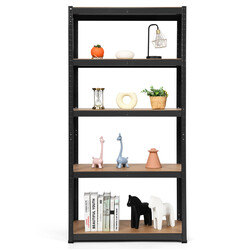 5-niveau hylde i galvaniseret stål og MDF 90x40x180 cm grå