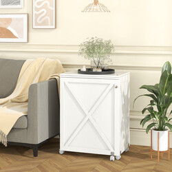 Sammenklappeligt sybord og skrivebord med opbevaring hjul og hvid finish