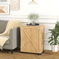 Sammenklappeligt sybord og skrivebord hvid træ med opbevaring og låsbare hjul