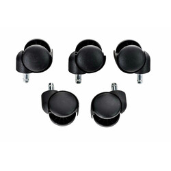 Plast kontorstolruller 5 stk til hårde gulve og tæpper