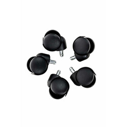 Plast kontorstolruller 5 stk til hårde gulve og tæpper