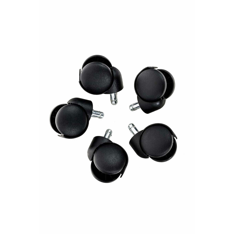 Plast kontorstolruller 5 stk til hårde gulve og tæpper