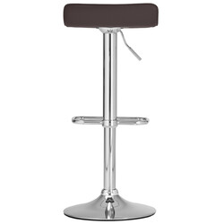 Justerbar barstol med kunstlædersæde fodstøtte kromramme og 360° drejning
