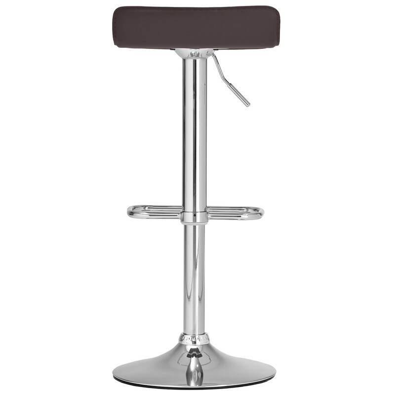 Justerbar barstol med kunstlædersæde fodstøtte kromramme og 360° drejning