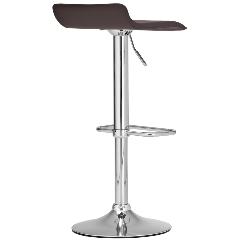 Justerbar barstol med kunstlædersæde fodstøtte kromramme og 360° drejning