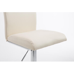 Justerbar kunstlæder barstol med høj ryg fodstøtte og gasløft