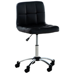 Ergonomisk arbejdsstol på hjul med tyk kunstlæderpolstring og justerbar højde
