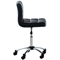Ergonomisk arbejdsstol på hjul med tyk kunstlæderpolstring og justerbar højde