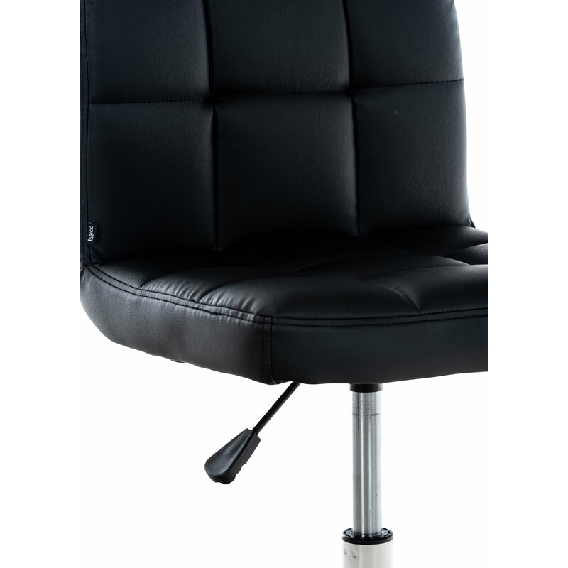 Ergonomisk arbejdsstol på hjul med tyk kunstlæderpolstring og justerbar højde